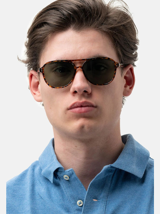 Smooder Unisex Sonnenbrille mit Grün Kunststoff Gestell und Grün Linse X014