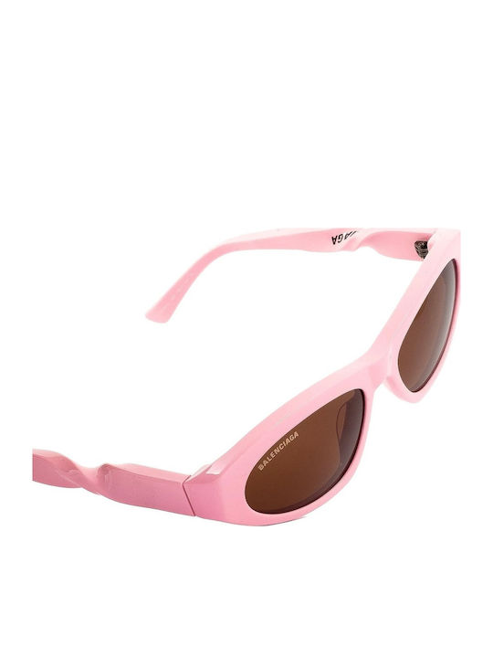 Balenciaga Damen Sonnenbrille mit Rosa Kunststoff Gestell und Schwarz Linse
