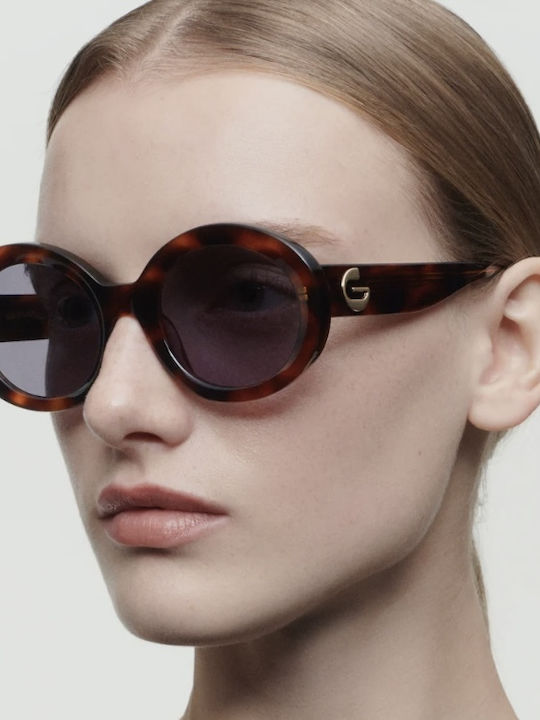 Gigi Barcelona Women's Sunglasses with Brown Tartaruga Plastic Frame and Blue Lens 6883/2