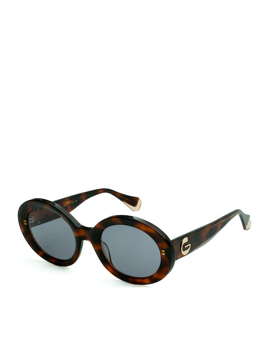 Gigi Barcelona Women's Sunglasses with Brown Tartaruga Plastic Frame and Blue Lens 6883/2