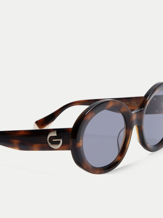 Gigi Barcelona Women's Sunglasses with Brown Tartaruga Plastic Frame and Blue Lens 6883/2