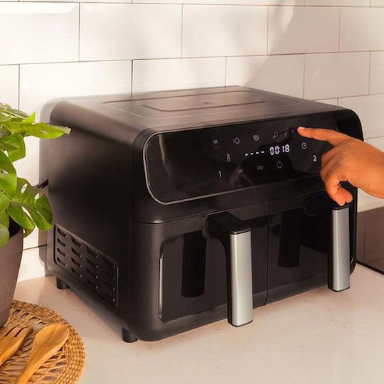 Cecotec Cecofry Advance 9000 Heißluftfritteuse mit Doppel-Abnehmbarer Korb 9Es Schwarz