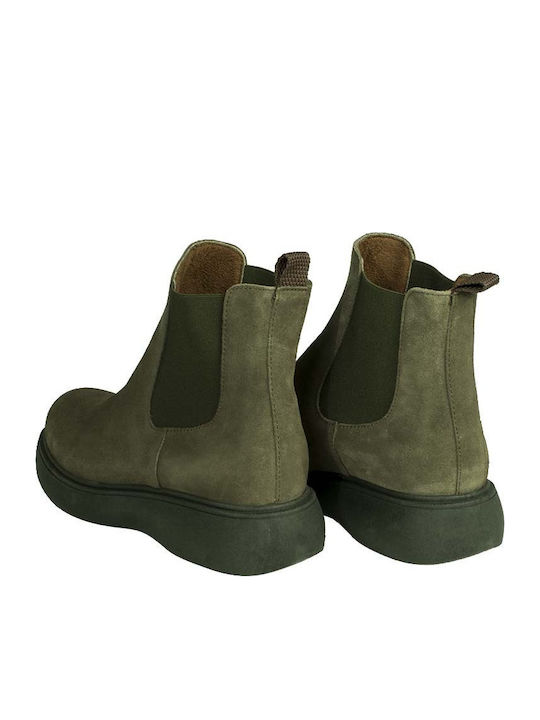 Suede Γυναικεία Μποτάκια Πράσινα