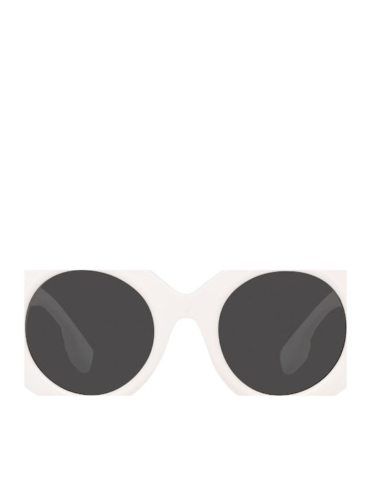 Burberry Burberry Women's Sunglasses with White Horn-Rimmed Frame and Grey Lenses BE4370U 300787