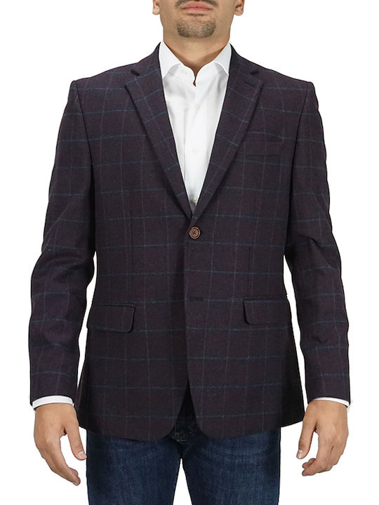 Men's Winter Suit Jacket Slim Fit Purple
