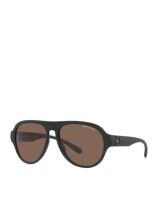 Armani Exchange Unisex Sunglasses With Black Horn-Rimmed Frame And Grey Lens AX4126SU 807873