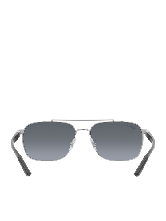 Ray Ban Chromance Men's Sunglasses with Silver Frame and Blue Polarized Mirror Lens RB3701 003/J0