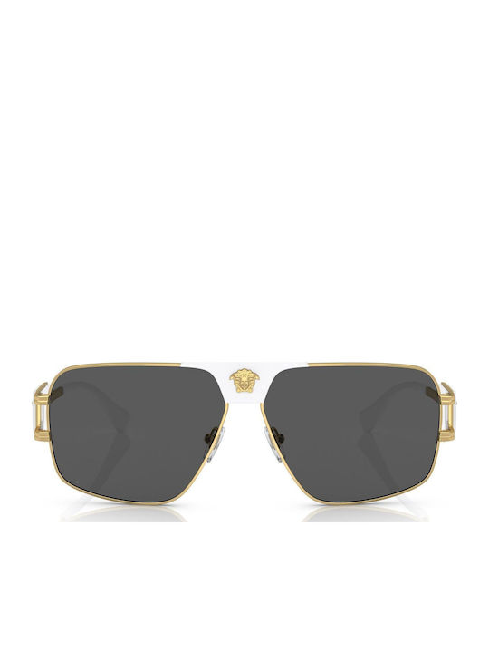 Versace Unisex Γυαλιά Ηλίου με Χρυσό Μεταλλικό Σκελετό και Γκρι Φακό