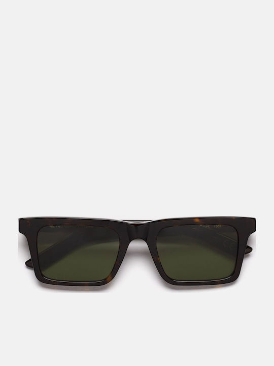 Retrosuperfuture 1968 Unisex Sunglasses with Brown Tartaruga Plastic Frame and Green Lens