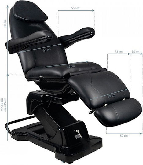 Beauty Chair with Adjustable Height Black