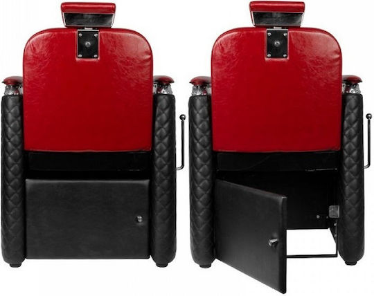 Gabbiano Barber Chair with Adjustable Height Red