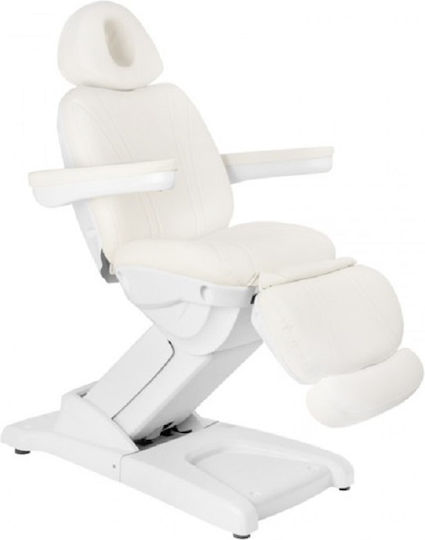 Scaun Pentru Cosmetică Alb Cu Înălțime Reglabilă Și Mecanism Electric De Ridicare Electric Bbay-24266