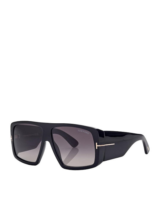 Tom Ford Raven Unisex Sunglasses with Black Plastic Frame and Black Gradient Lens TF1036 01B