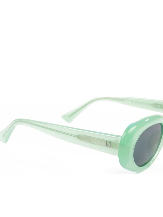 Invu Women's Sunglasses with Green Plastic Frame and Gray Polarized Lens IB22433D