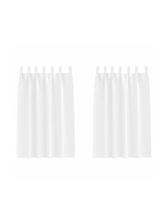 vidaXL vidaXL Set Vorhänge Verdunkelung Fenster mit Obere Registerkarte Weiße 140x175cm