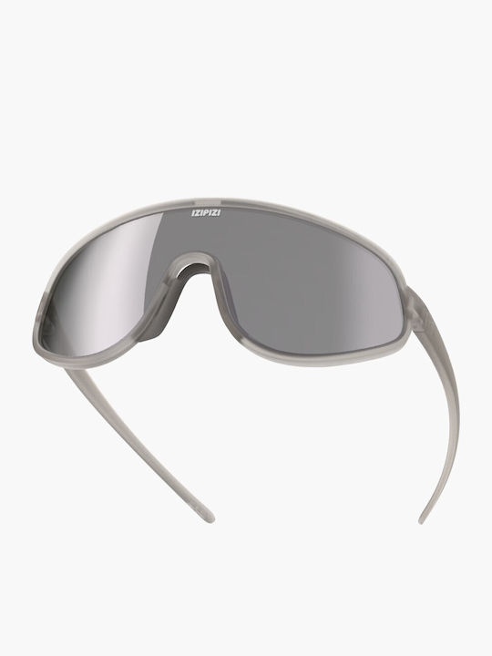 Izipizi Unisex Sunglasses with Gray Plastic Frame and Silver Mirror Lens