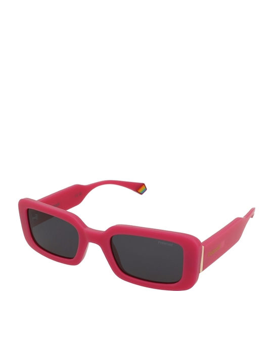 Polaroid Unisex Sonnenbrille mit Rosa Kunststoff Gestell und Gray Polarisiert Linse PLD6208/S/X MU1/M9