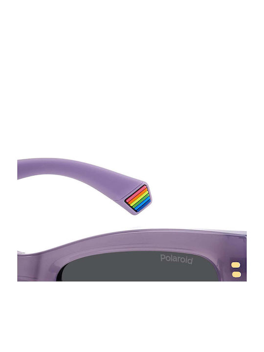 Polaroid Γυναικεία Γυαλιά Ηλίου με Μωβ Κοκκάλινο Σκελετό και Γκρι Φακό PLD6237/S/X 789/M9