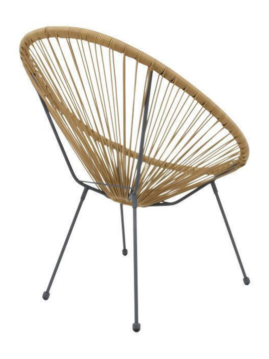 Outdoor-Sessel Rattan Morena Coffee 70x74x85εκ.