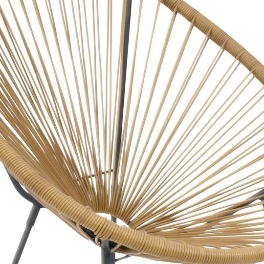 Outdoor-Sessel Rattan Morena Coffee 70x74x85εκ.