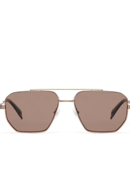 Gigi Barcelona Unisex Sunglasses with Gold Tartaruga Metallic Frame and Brown Lenses 6907/2