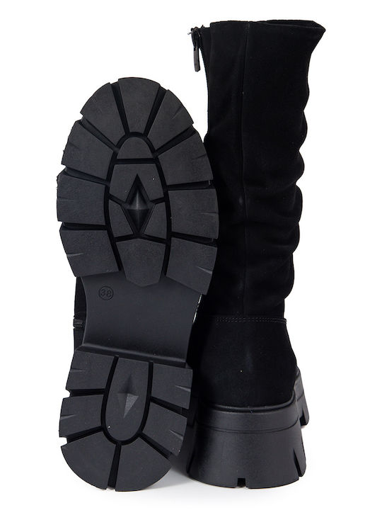 Suede Women's Ankle Boots Black