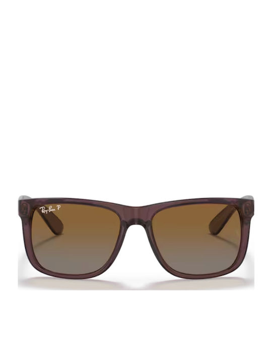 Ray Ban Justin Unisex Ochelari de soare cu Violet Cadru și Maro Degrade Polarized Lentilă RB4165 6597/T5