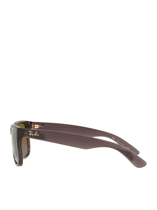 Ray Ban Justin Unisex Ochelari de soare cu Violet Cadru și Maro Degrade Polarized Lentilă RB4165 6597/T5