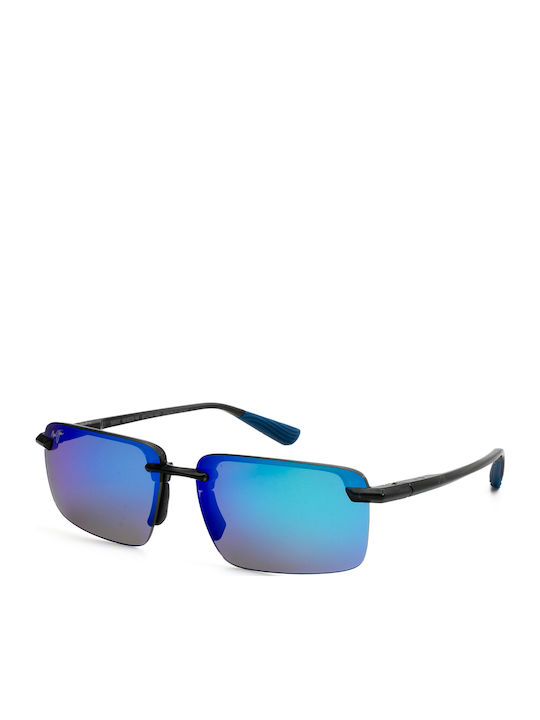 Maui Jim Men's Sunglasses with Gray Metal Frame and Blue Gradient Mirror Lens B626-14