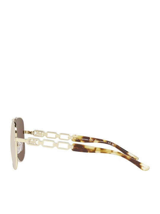 Michael Kors Chianti Women's Sunglasses with Gold Metal Frame and Brown Gradient Mirror Lens