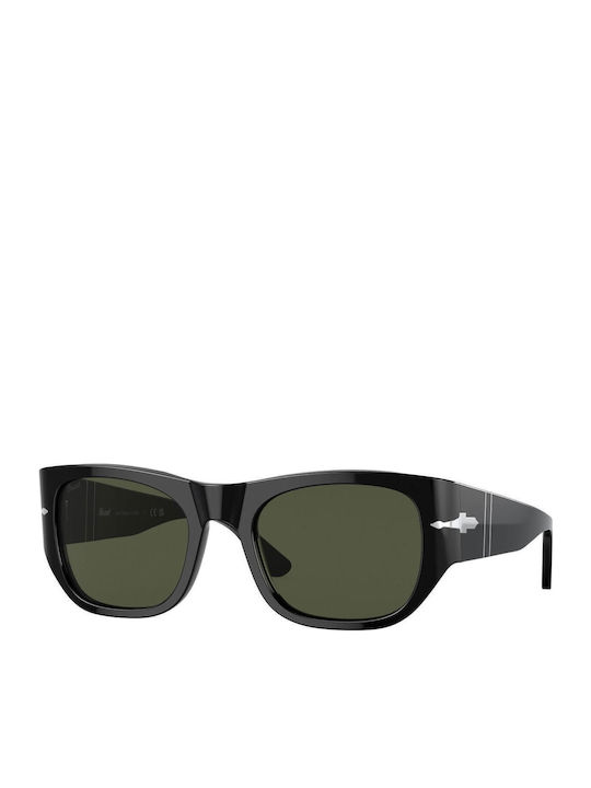 Persol Унисекс Слънчеви Очила С Черна Пластмасова Рамка И Зелени Стъкла PO3308S 95/31