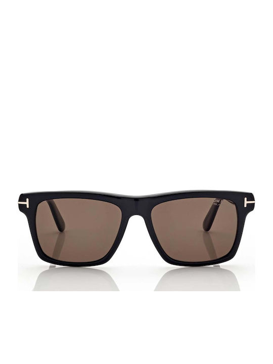 Tom Ford Buckley 02 Ochelari De Soare Pentru Bărbați Cu Ramă Neagră Din Plastic Și Lentile Maro Degrade FT0906 01H