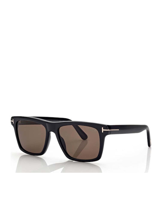 Tom Ford Buckley 02 Ochelari De Soare Pentru Bărbați Cu Ramă Neagră Din Plastic Și Lentile Maro Degrade FT0906 01H
