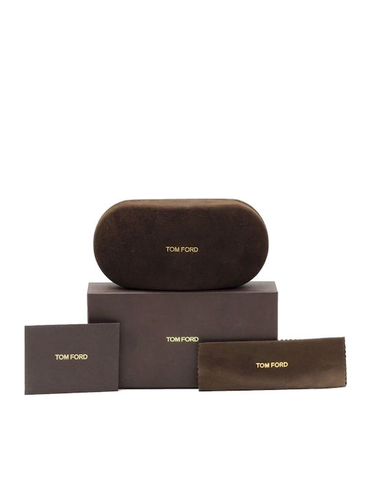Tom Ford Aurele Unisex Sunglasses with Black Horn-Rimmed Frame and Grey Gradient Lenses