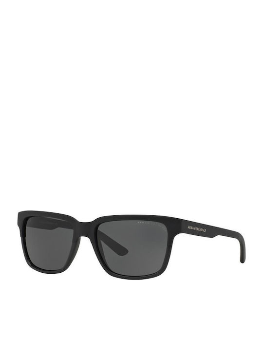 Armani Exchange Unisex Sunglasses with Black Plastic Frame and Green Lens