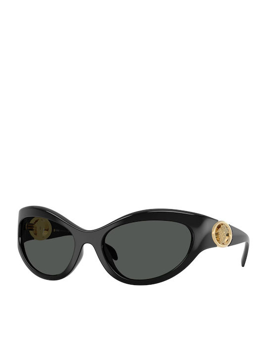 Versace Women's Sunglasses with Black Plastic Frame and Black Lens