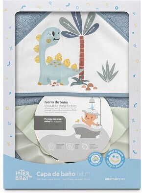 Interbaby Baby Bath Towel Hooded Petrol 100x100cm