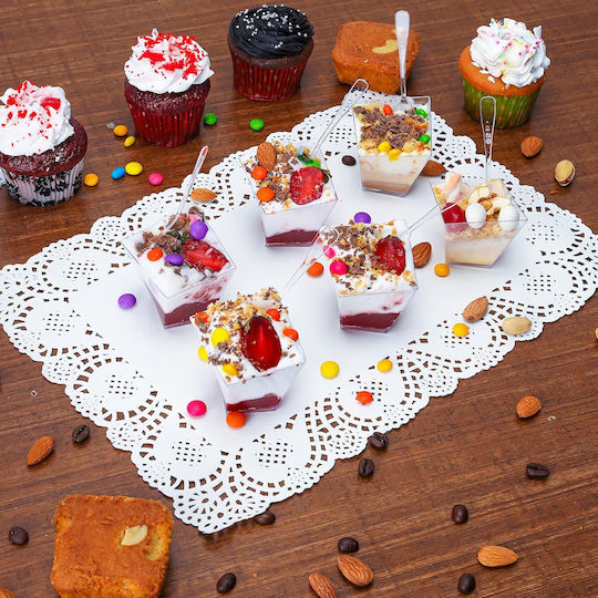 Set 100 Mini Boluri Desert Belle Vous 100 Linguri Reutilizabile 60 Ml Plastic Transparent