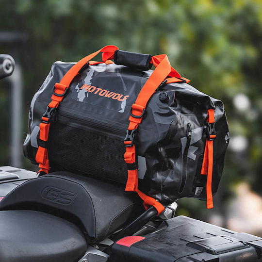 Motowolf Mb4ce66l Σάκος Ουράς Μοτοσυκλέτας Αδιάβροχος 66lt σε Γκρι Χρώμα