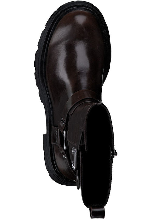 Ghete dama Biker Culoare Full Face Maro