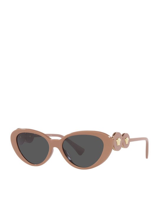 Versace Women's Sunglasses with Beige Plastic Frame and Gray Lens VE4433U 538387