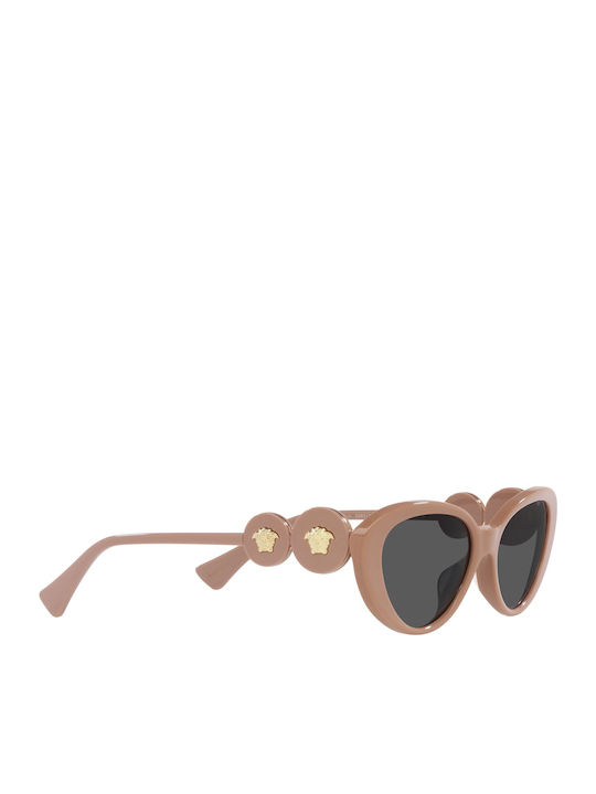 Versace Women's Sunglasses with Beige Plastic Frame and Gray Lens VE4433U 538387