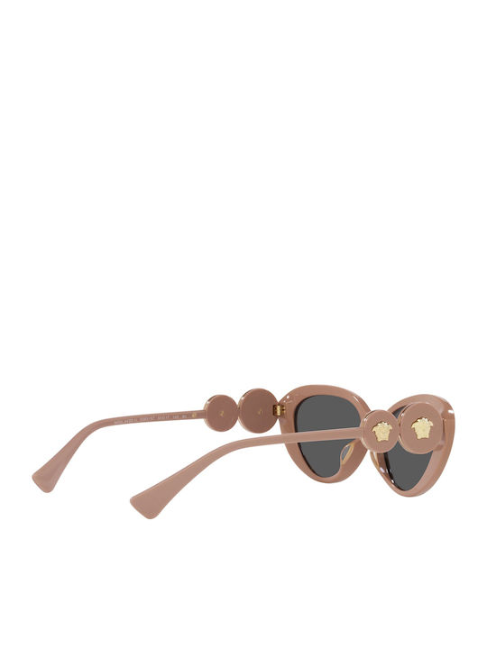 Versace Women's Sunglasses with Beige Plastic Frame and Gray Lens VE4433U 538387