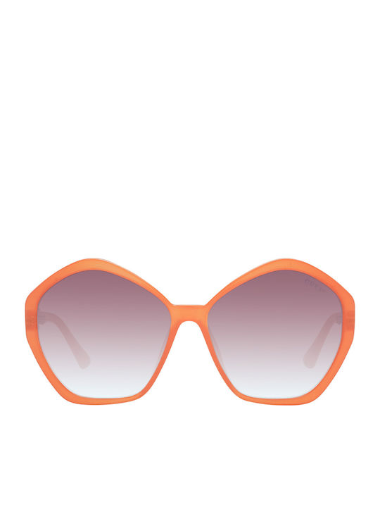 Guess Damen Sonnenbrille mit Orange Kunststoff Gestell und Braun Verlaufsfarbe Linse GU7813 44F
