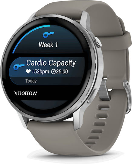 Garmin Venu 4 Stainless Steel 45mm Waterproof Smartwatch with Heart Rate Monitor (Silver with Silver Gray)