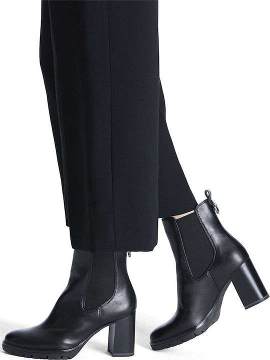 Damen Chelsea Stiefeletten mit hohem Absatz Schwarz