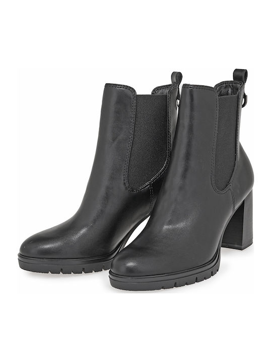 Damen Chelsea Stiefeletten mit hohem Absatz Schwarz