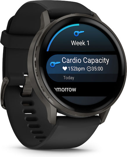 Garmin Venu 4 Oțel inoxidabil 45mm Rezistent la apă Smartwatch (Slate with Black)