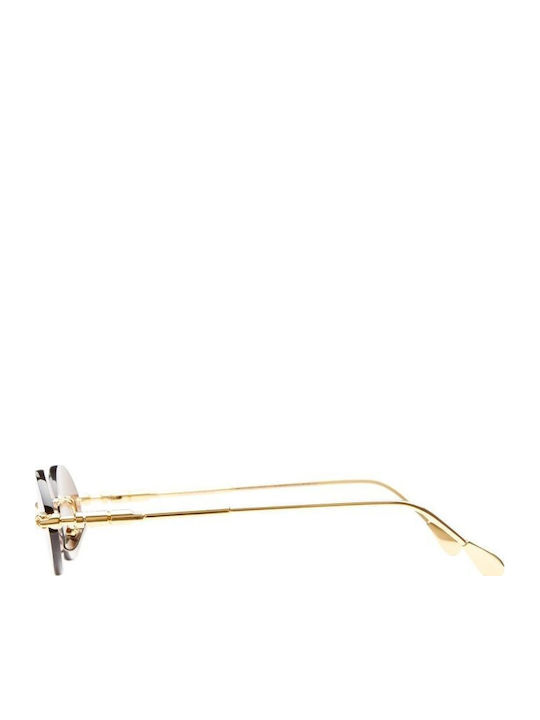 Kuboraum Unisex Sunglasses with Gold Metal Frame and Gold Lens