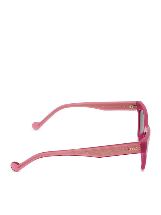 Liu Jo Women's Sunglasses with Pink Plastic Frame and Gray Lens